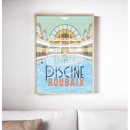 Affiche Lille "Piscine Roubaix" par Wim' 