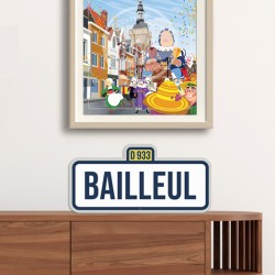 "Bailleul" City Road Sign / 42x20cm