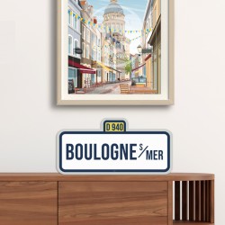 Panneau "Boulogne-sur-Mer" / 42x20cm