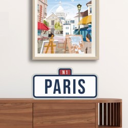 Panneau "Paris" / 42x20cm