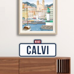 "Calvi" City Road Sign / 42x20cm