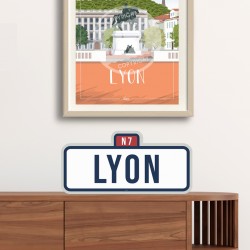 "Lyon" CIty Road Sign / 42x20cm