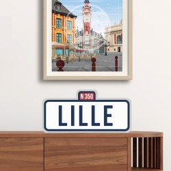 Panneau "Lille" / 42x20cm