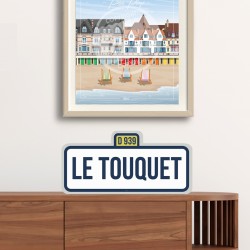 "Le Touquet" City Road Sign / 42x20cm