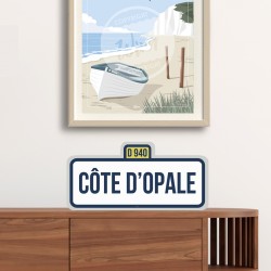 "Côte d'Opale" City Road Sign / 42x20cm