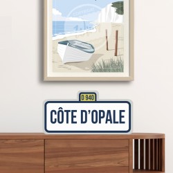 Panneau "Côte d'Opale" / 42x20cm