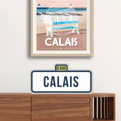 "Calais" City Road Sign / 42x20cm