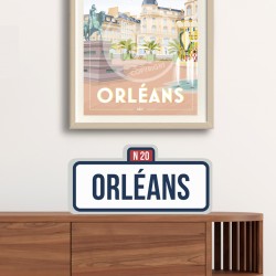 "Orléans" City Road Sign / 42x20cm