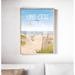 Affiche Sainte-Cécile Plage 50x70cm