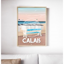 Affiche Calais "Détente à Calais" 50x70cm