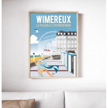 Wimereux - "Balade sur la digue" - 50 x 70 cm - par Wim'