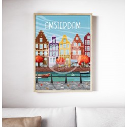 Affiche Amsterdam 50x70cm