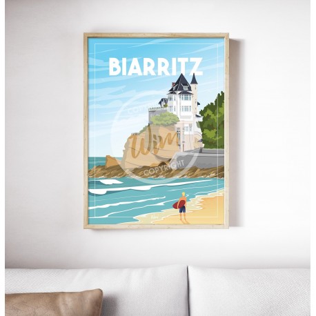 Affiche Biarritz par Wim'