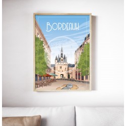 Affiche Bordeaux "Détente à Bordeaux" 50x70cm par Wim'