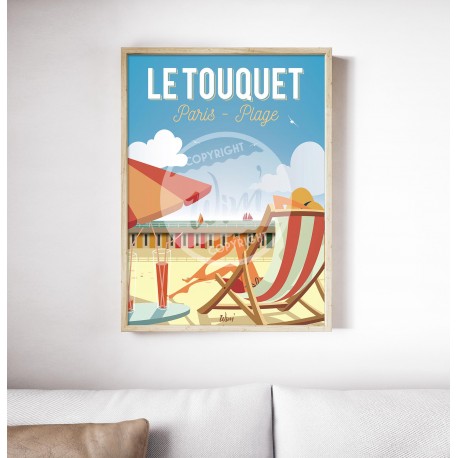 Affiche Le Touquet "Détente au Touquet" par Wim'