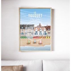 Affiche Le Touquet "Plage" 50x70cm par Wim'