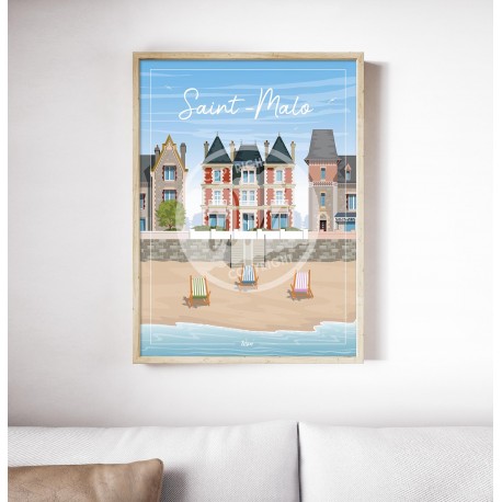 Affiche Saint-Malo - "Plage du Sillon" par WIm'