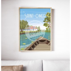 Affiche Saint-Omer "Le Marais Audomarois" 50x70cm