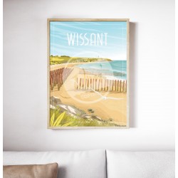 Affiche Wissant Plage de la Dune d'Aval 50 x 70 cm