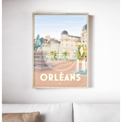 Affiche Orléans "Place du Martroi" par Wim'