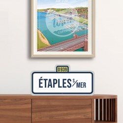 "Étaples-sur-mer" City Road Sign / 42x20cm