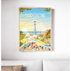 Affiche Barcelone 50x70cm