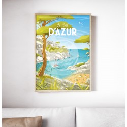 Affiche Côte d'Azur 50x70cm