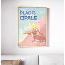 Affiche Côte d'Opale "Les Plages" 50x70cm