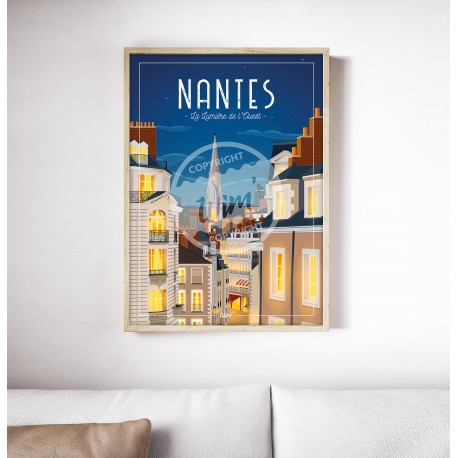 Affiche Nantes "La Lumière de l'Ouest" 50x70cm