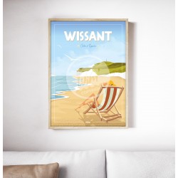 Affiche Wissant "Détente à Wissant" 50 x 70 cm