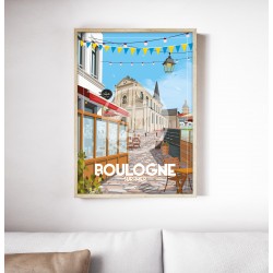 Affiche Boulogne-sur-Mer "Place Dalton" 50x70cm