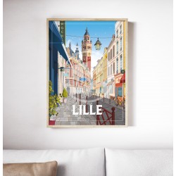 Affiche Lille "Balade Vieux-Lille" 50x70cm