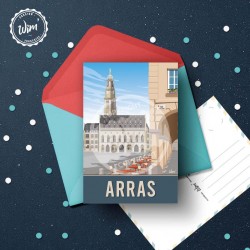 Arras - "Place des Héros" Postcard - VINTAGE / 10x15cm