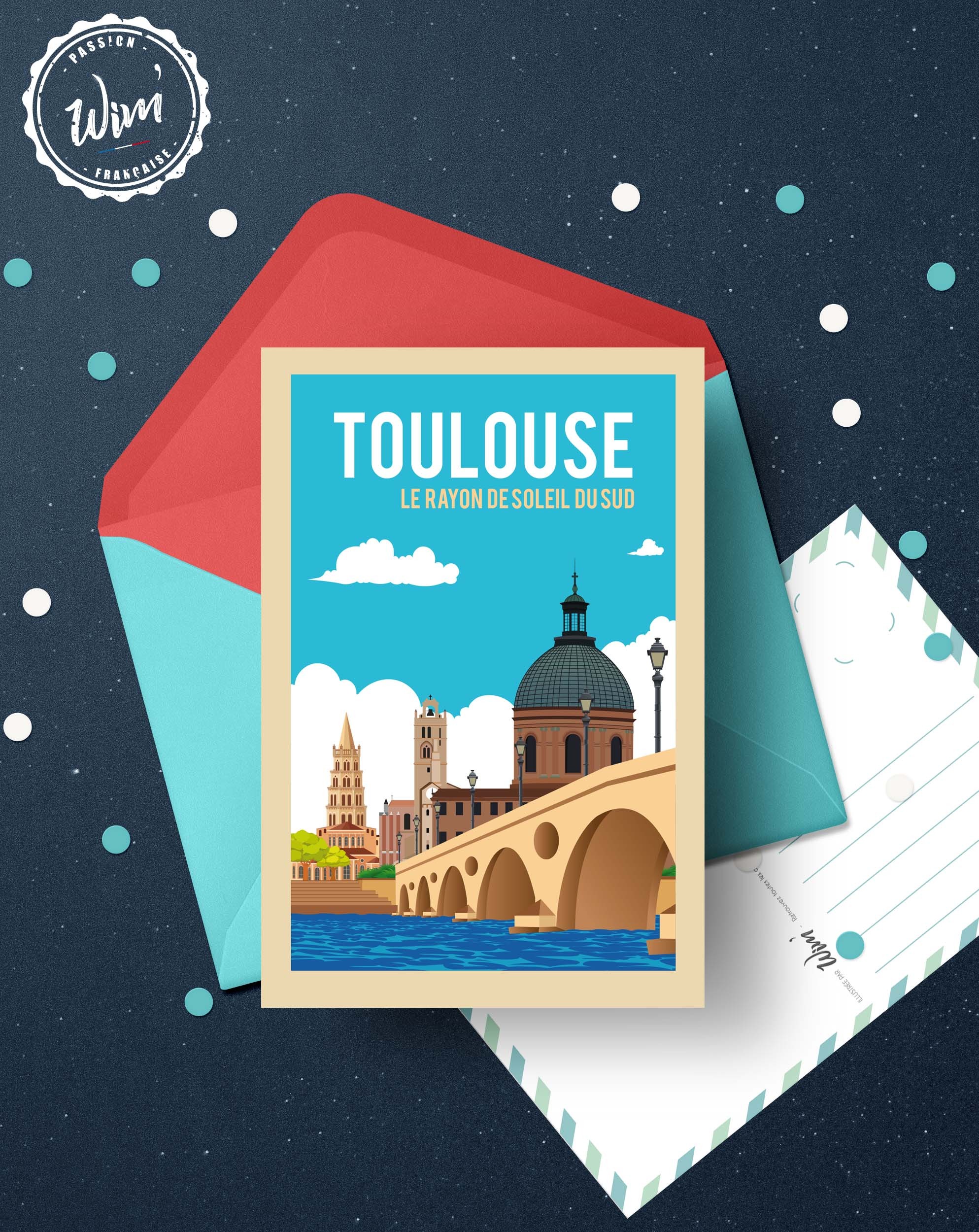 Toulouse - Le Soleil du Sud, Carte postale, 10x15cm