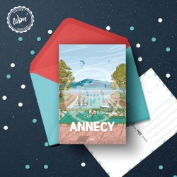 Carte postale Annecy - "Pont des Amours"  / 10x15cm