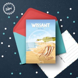 Carte Postale Wissant - "Détente à Wissant" / 10x15cm