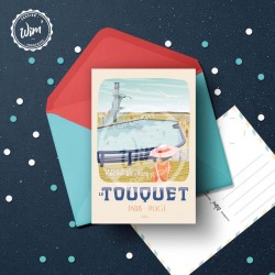 Carte postale Le Touquet - "Piscine"  / 10x15cm