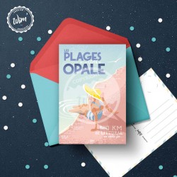 Carte postale Côte d'Opale - "Les Plages" / 10x15cm