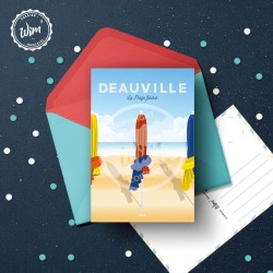 Deauville - "Parasols" Postcard / 10x15cm