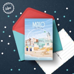 Carte postale Malo-les-Bains - "Détente" / 10x15cm