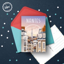 Carte Postale Nantes - "Toi, Toi, Mon Toit"  / 10x15cm