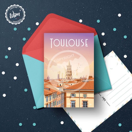 Carte postale Toulouse - "Toi, Toi, mon Toit" / 10x15cm