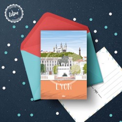 Carte Postale Lyon - "Place Bellecour" / 10x15cm