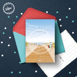 Carte postale Côte Ouest - "Chemin de la Plage" / 10x15cm