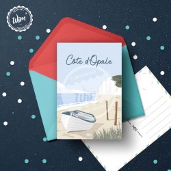 Carte postale Côte d'Opale - "Détente sur la Côte d'Opale" / 10x15cm