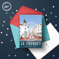 Carte postale Le Touquet - "Rue Saint Jean" Vintage / 10x15cm