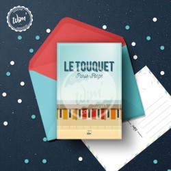 Carte postale Le Touquet - "Cabines" / 10x15cm