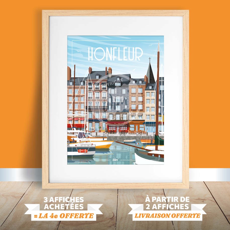 Affiche Honfleur - Affiche Vintage