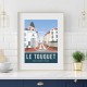 Affiche Le Touquet - "La Rue Saint-Jean" Vintage