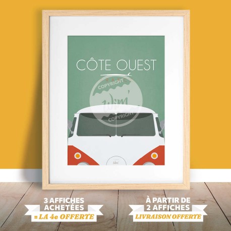 Côte Ouest - "Van sur la Côte Ouest" Poster